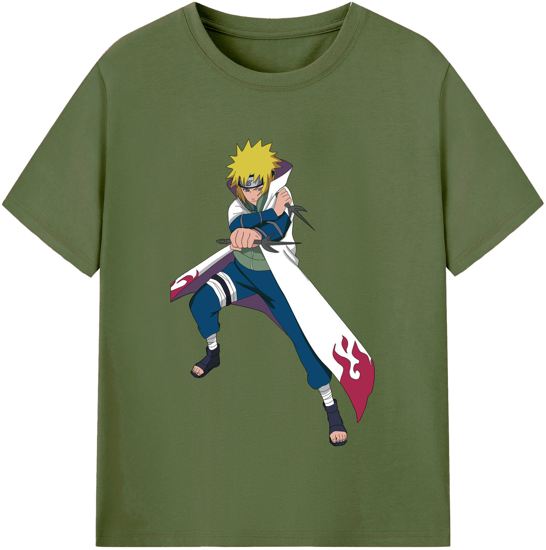 （画像用） NARUTO -ナルト- 波風 ミナト Namikaze Minato 綿100％半袖Tシャツ（フロントプリント）
